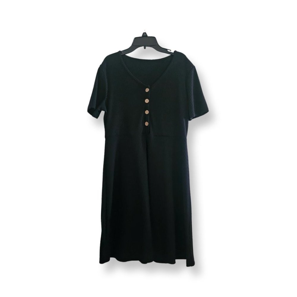 Shein Black Ribbed Dress Size XL